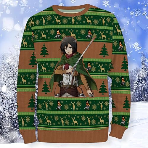 AOT Mikasa Epic Christmas Sweater-4