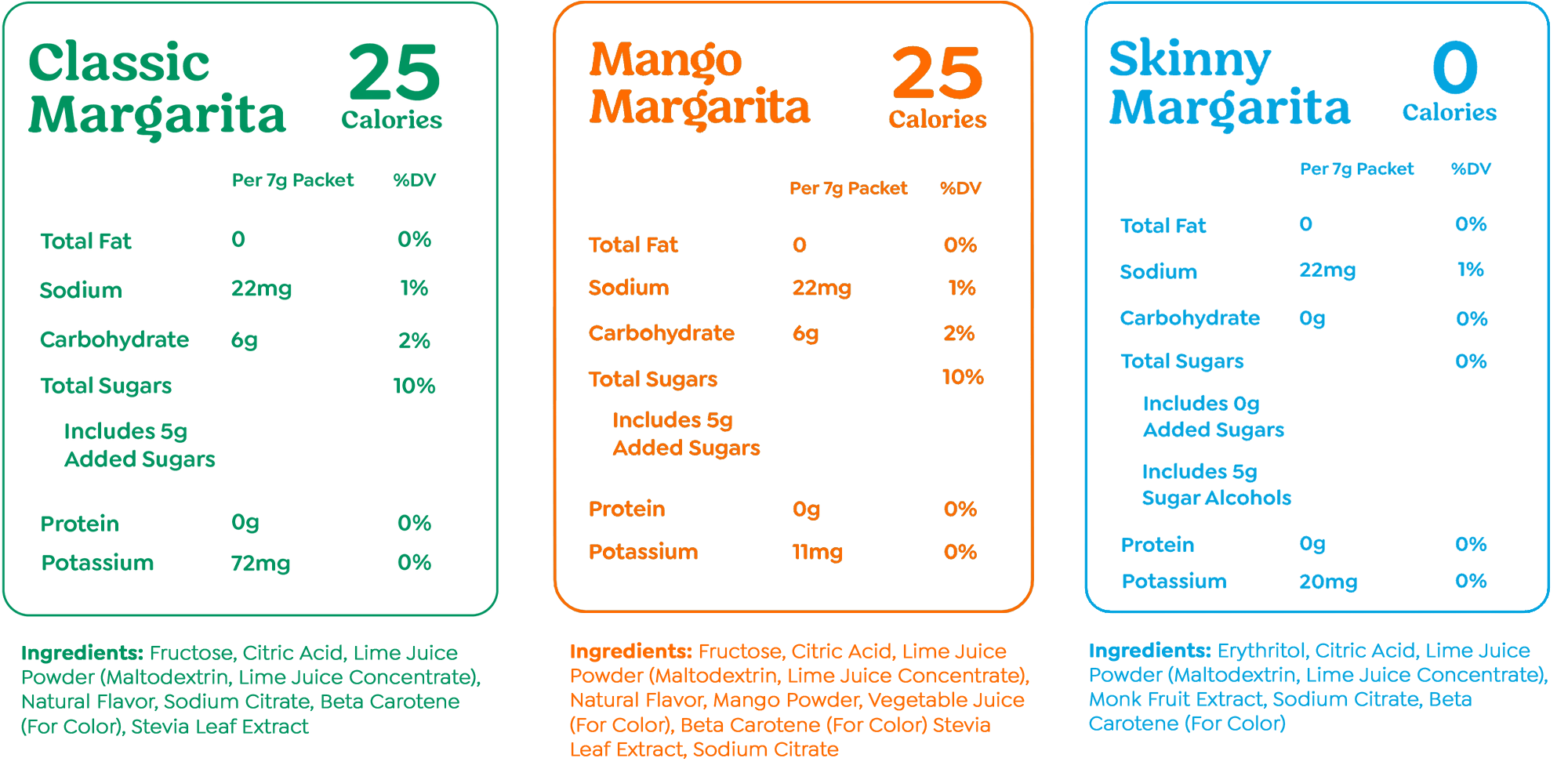 Margarita variety pack cocktail mix packets in mango classic and skinny flavors — view 5
