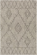 Marwood Nordic bohemian outdoor area rug in black taupe white and charcoal geometric pattern