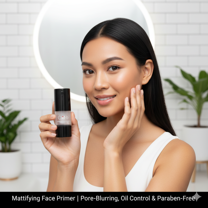 Clear mattifying face primer bottle, 20ml paraben-free pore blurring makeup base for oil control — view 2