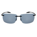 MAUI - Rimless TR90 Thin Sports Wrap Sunglasses Black Silver Mirror Polarized-0