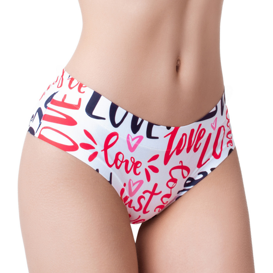 Memème Women’s Ultra-Comfortable LOVE - Message - Panties | Breathable Cotton Crotch, Stretchy Fit, No Elastic Bands