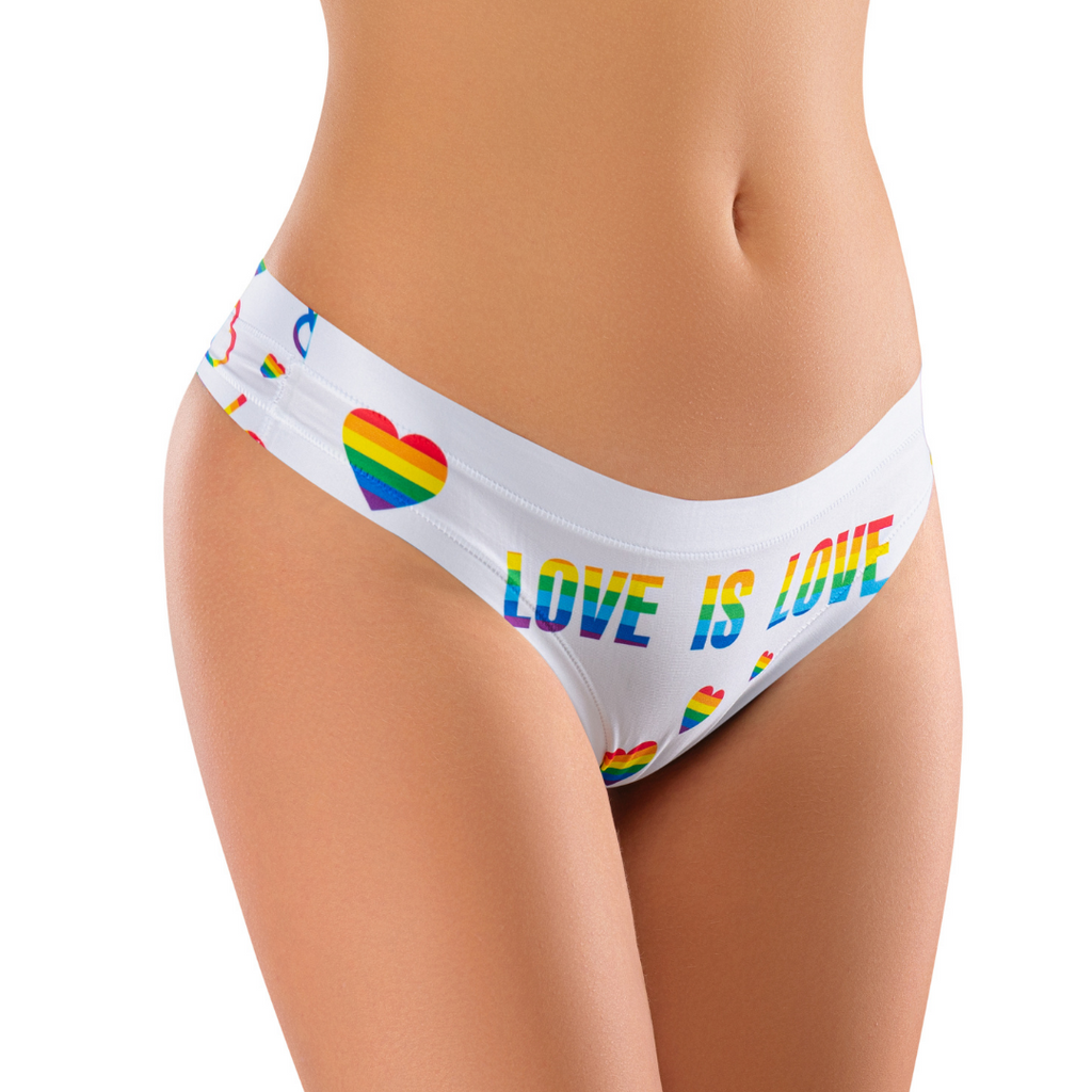 Memème Women’s Ultra-Comfortable PRIDE - White Love - Panties | Breathable Cotton Crotch, Stretchy Fit, No Elastic Bands-3