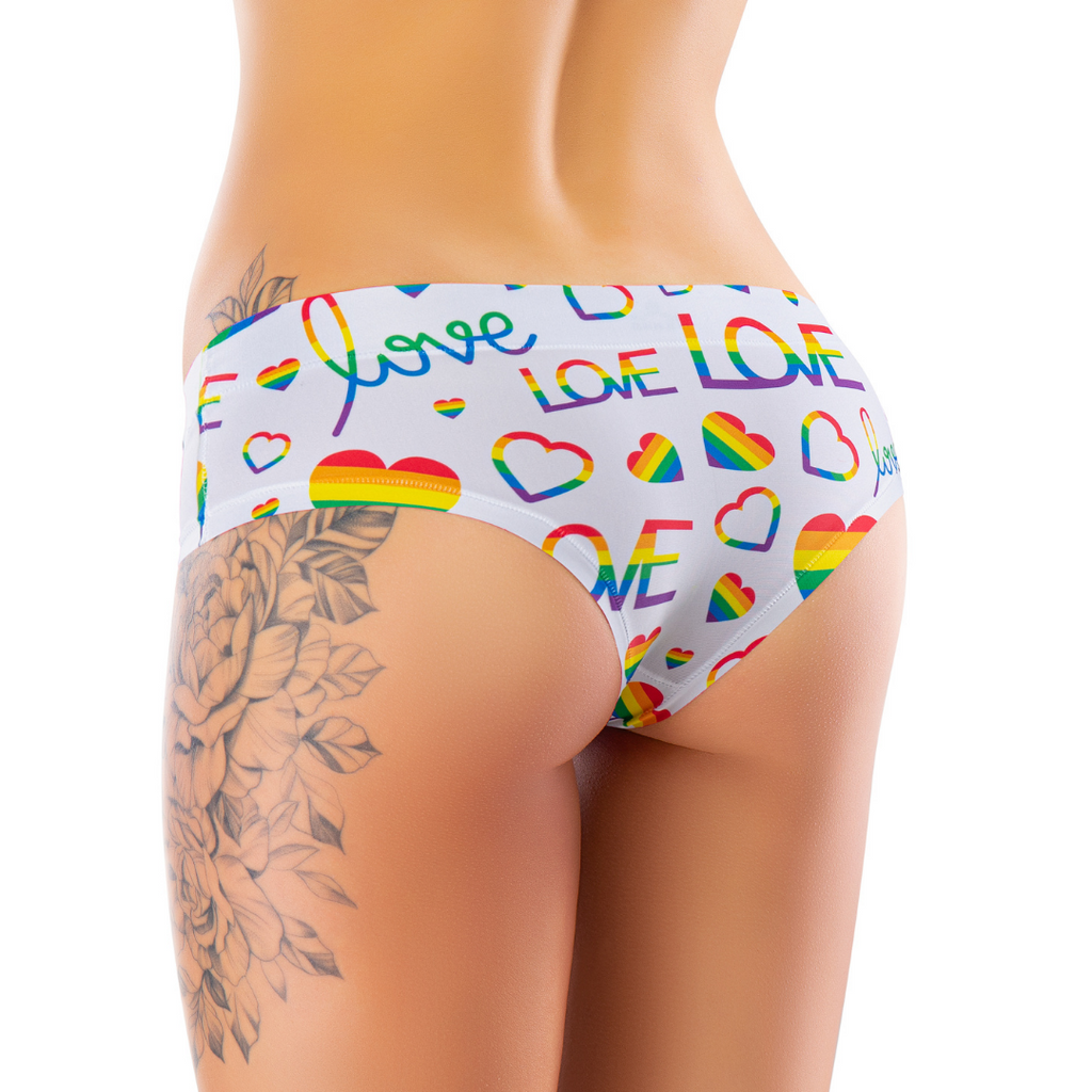 Memème Women’s Ultra-Comfortable PRIDE - White Love - Panties | Breathable Cotton Crotch, Stretchy Fit, No Elastic Bands-1