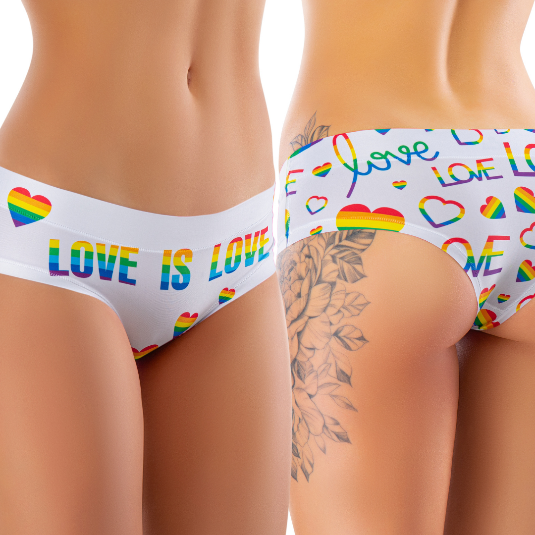 Memème Women’s Ultra-Comfortable PRIDE - White Love - Panties | Breathable Cotton Crotch, Stretchy Fit, No Elastic Bands-2