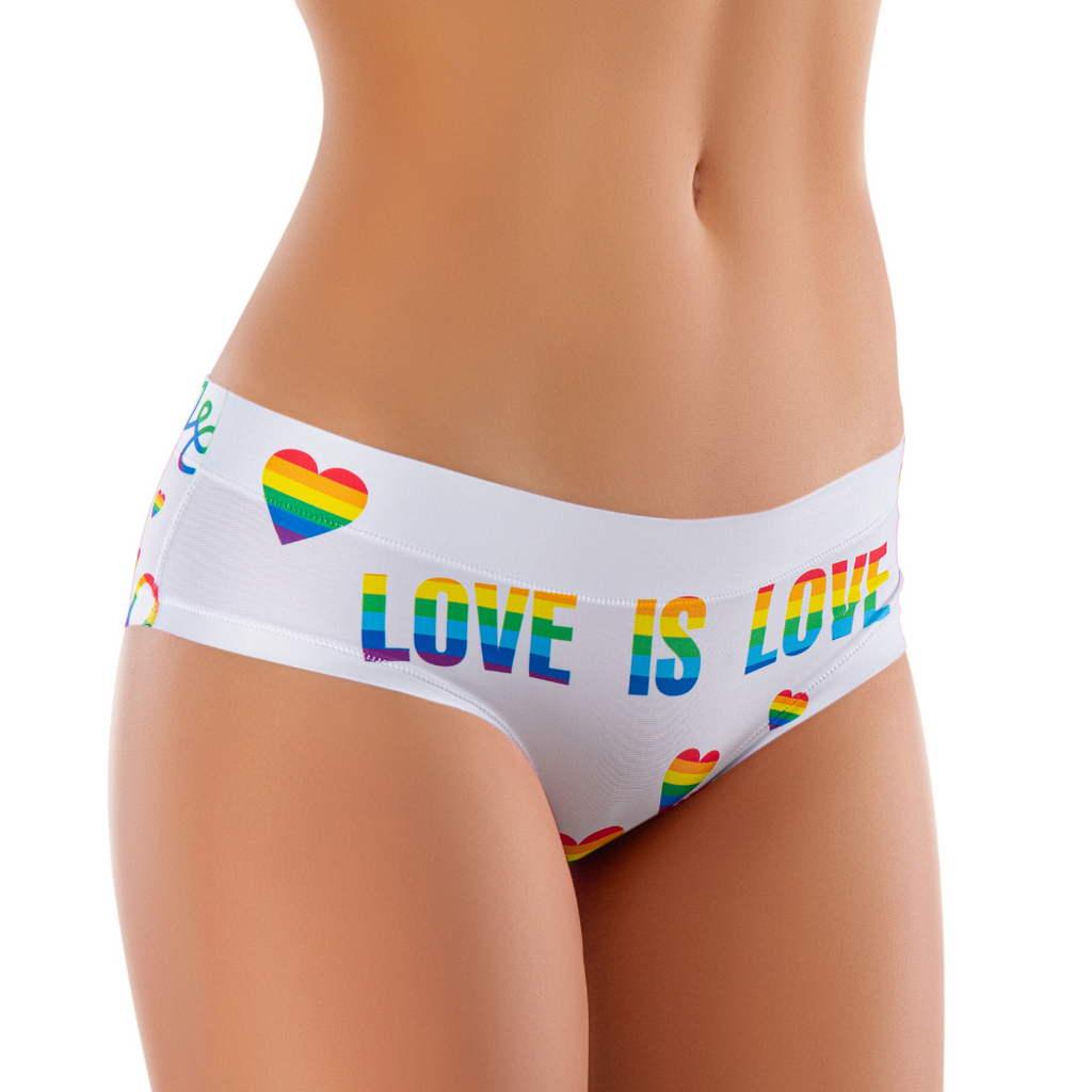 Memème Women’s Ultra-Comfortable PRIDE - White Love - Panties | Breathable Cotton Crotch, Stretchy Fit, No Elastic Bands-0