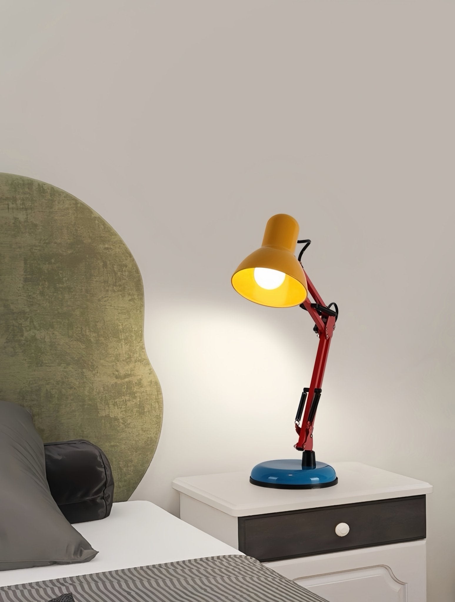 Vibrant Memphis retro table lamp with adjustable metal stand and full spectrum bulb for study desk — view 3