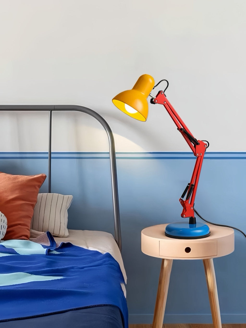Vibrant Memphis retro table lamp with adjustable metal stand and full spectrum bulb for study desk — view 5