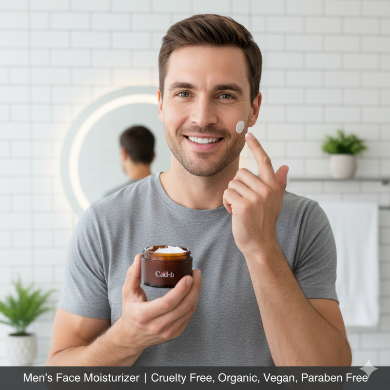 Men's organic face moisturizer cream, a non-greasy cruelty-free and vegan skincare essential for daily hydration — view 2