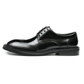 Men's glossy calfskin classic brogue lace-up derby shoes with detailed stitching and durable rubber outsole