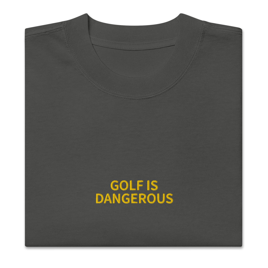 Golf Is Dangerous Embroidery - Oversized T-shirt-3