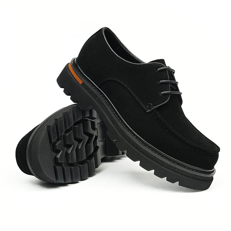 Men's suede Derby shoes with a rugged business sole and classic open-lace design — view 3