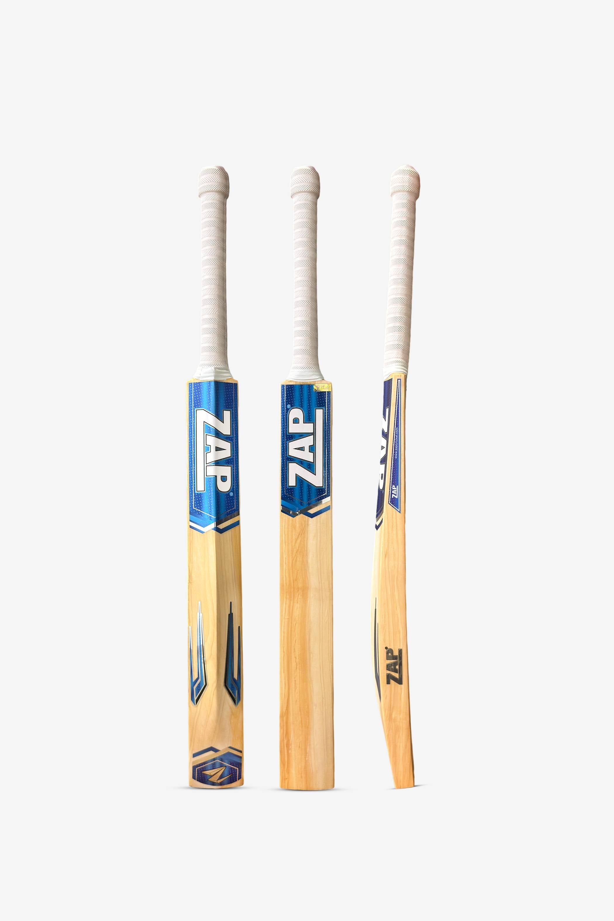 ZAP Middler Cricket Bat with slim compact blade crafted from premium Kashmir Willow