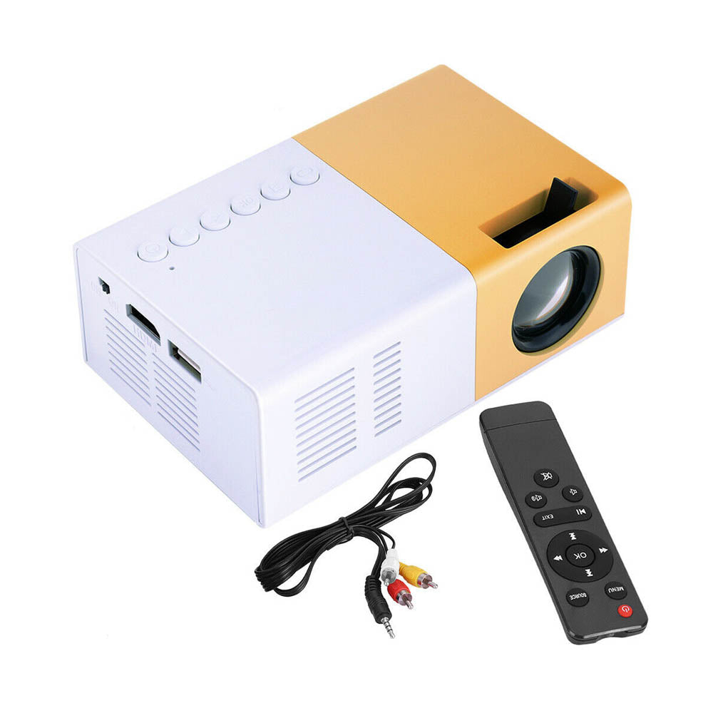 Compact mini LED projector in modern finish for home theater and office presentations