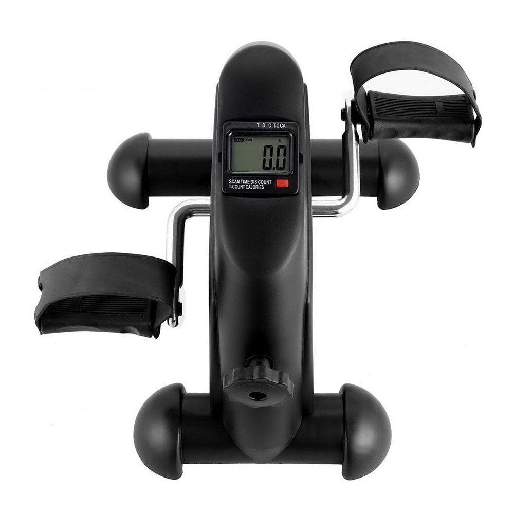 Compact black mini exercise bike with pedals and resistance dial for home or office workout — view 3