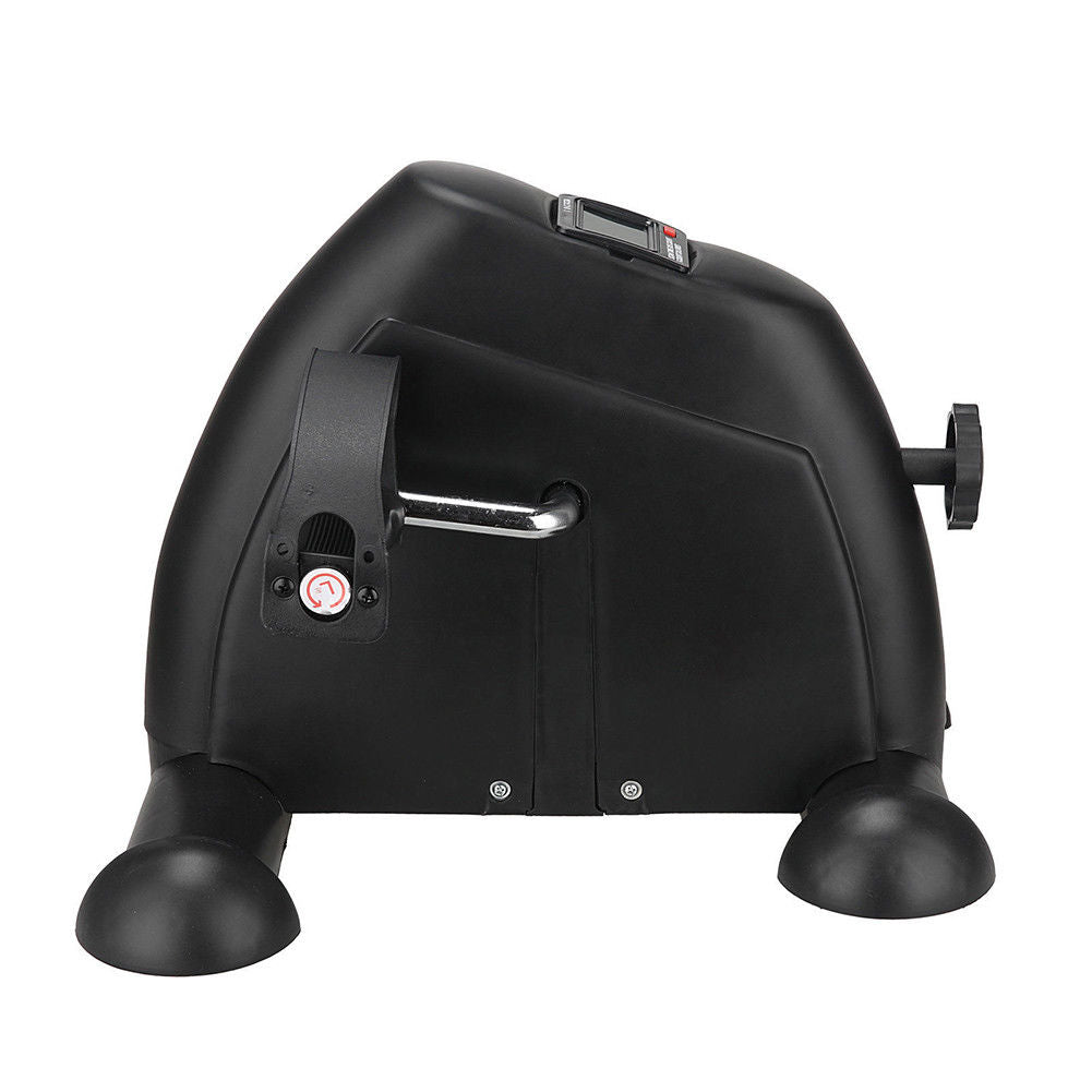 Compact black mini exercise bike with pedals and resistance dial for home or office workout — view 4