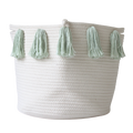 Mint Tassel Basket - Large-0