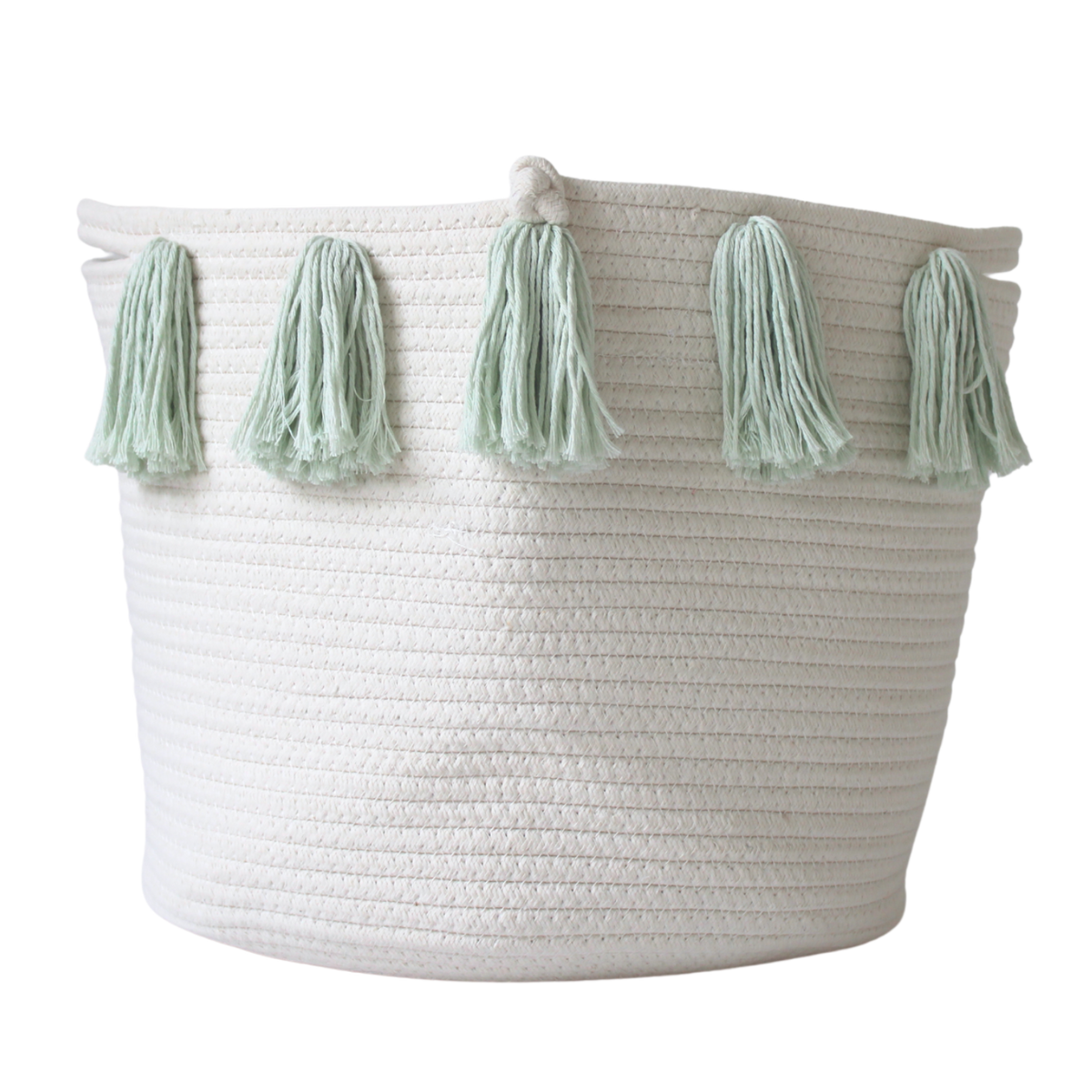 Mint Tassel Basket - Large-0