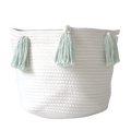 Mint Tassel Basket - Medium-0