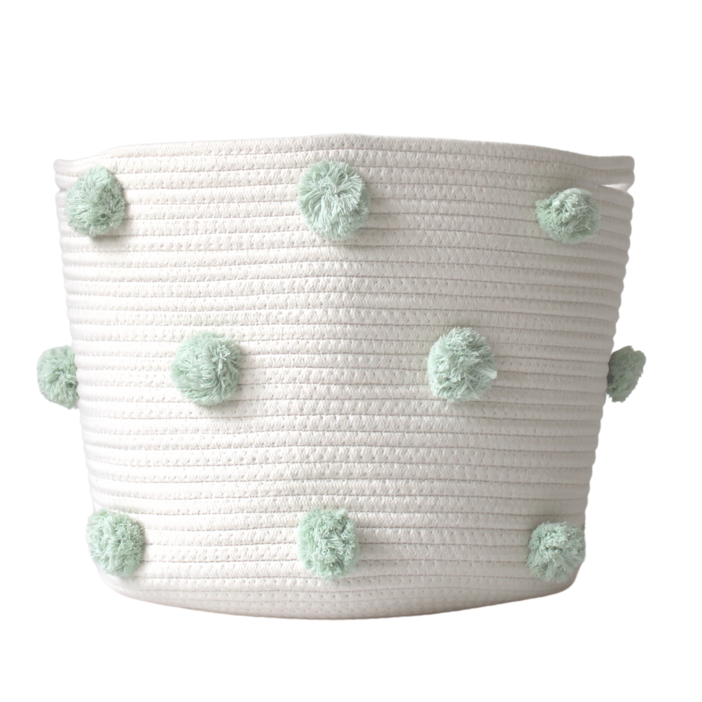 Mint Pom Basket - Large-0