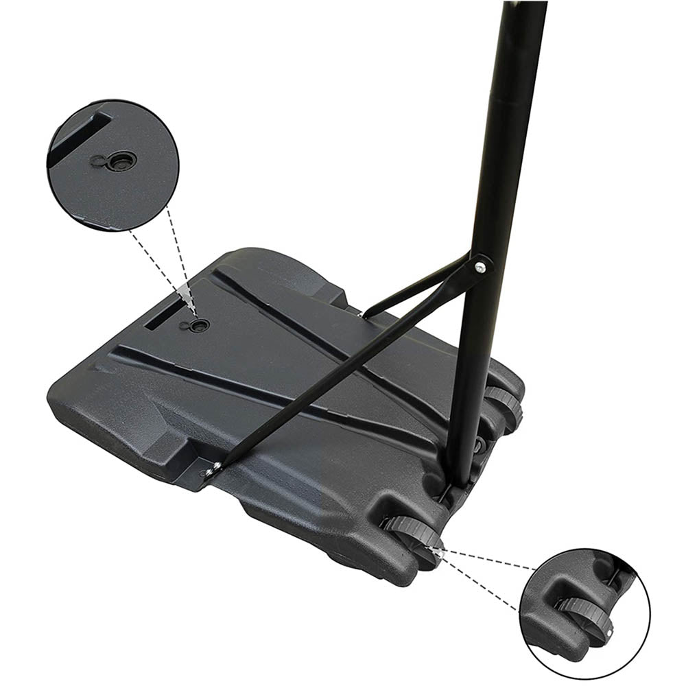 Portable adjustable basketball hoop with durable metal frame, backboard, and standard size rim on stand — view 5