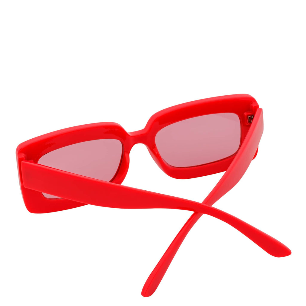 MOD - Small Thick Rectangle Sunglasses Pink-3