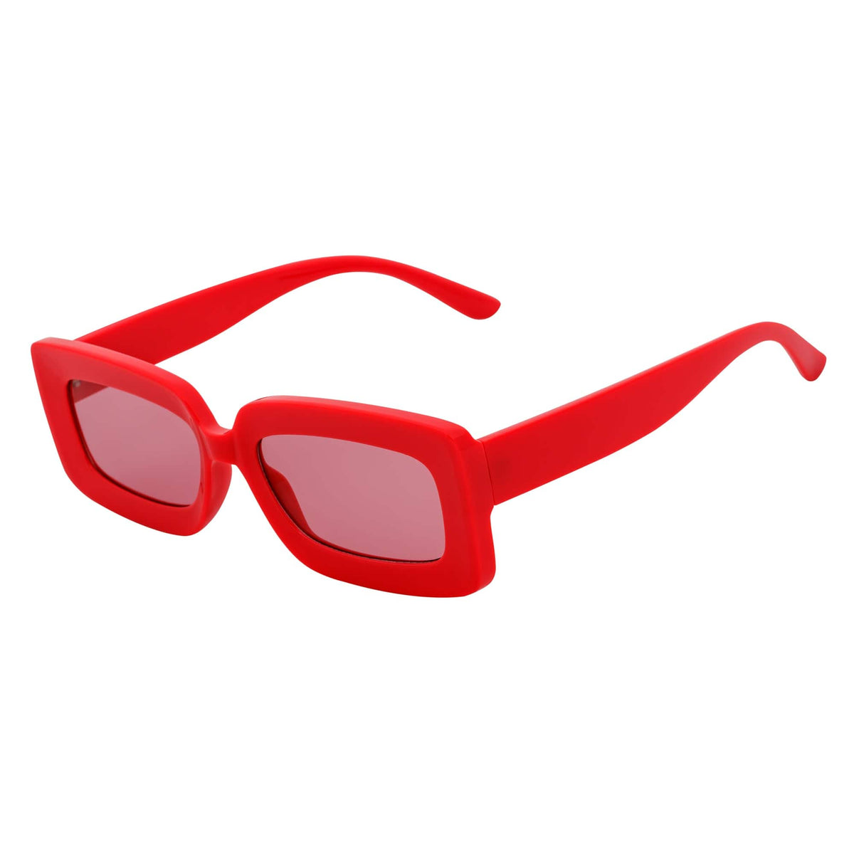 MOD - Small Thick Rectangle Sunglasses Pink-1