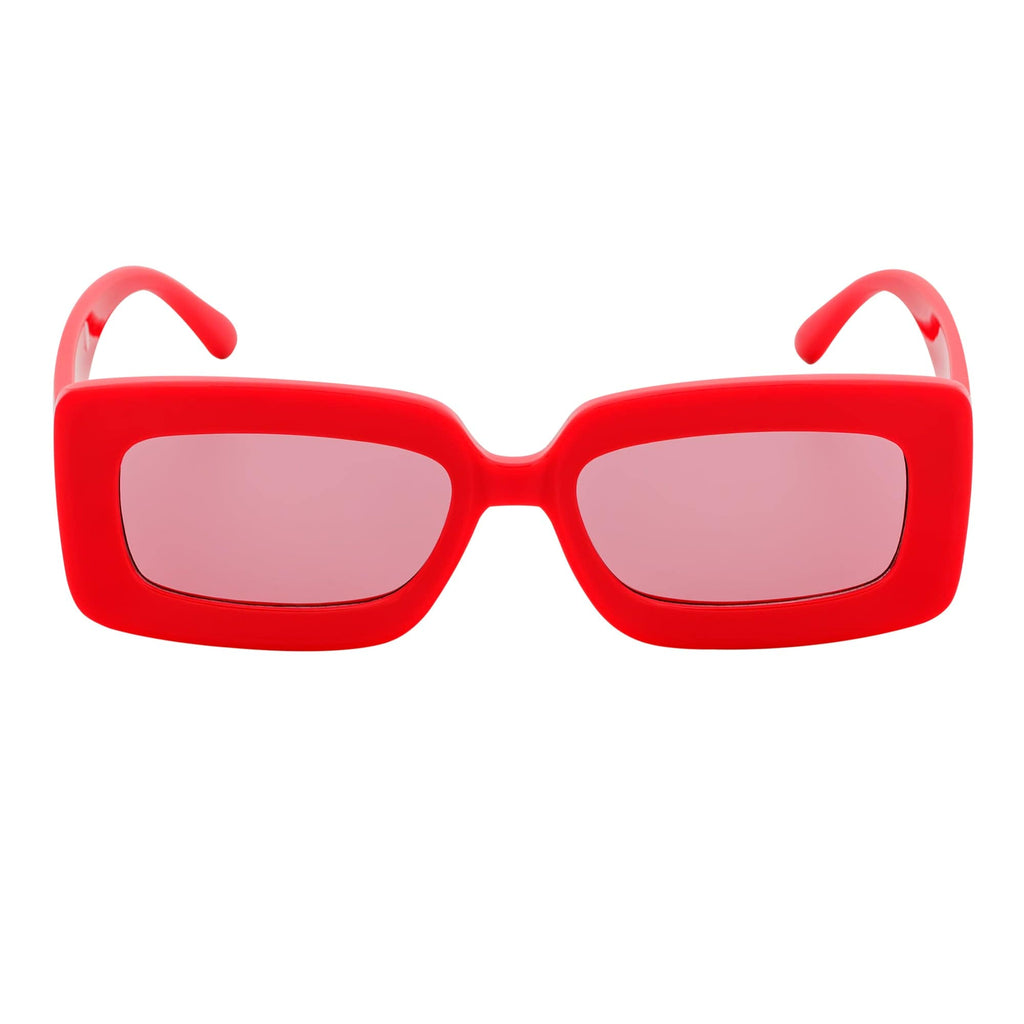 MOD - Small Thick Rectangle Sunglasses Pink-2