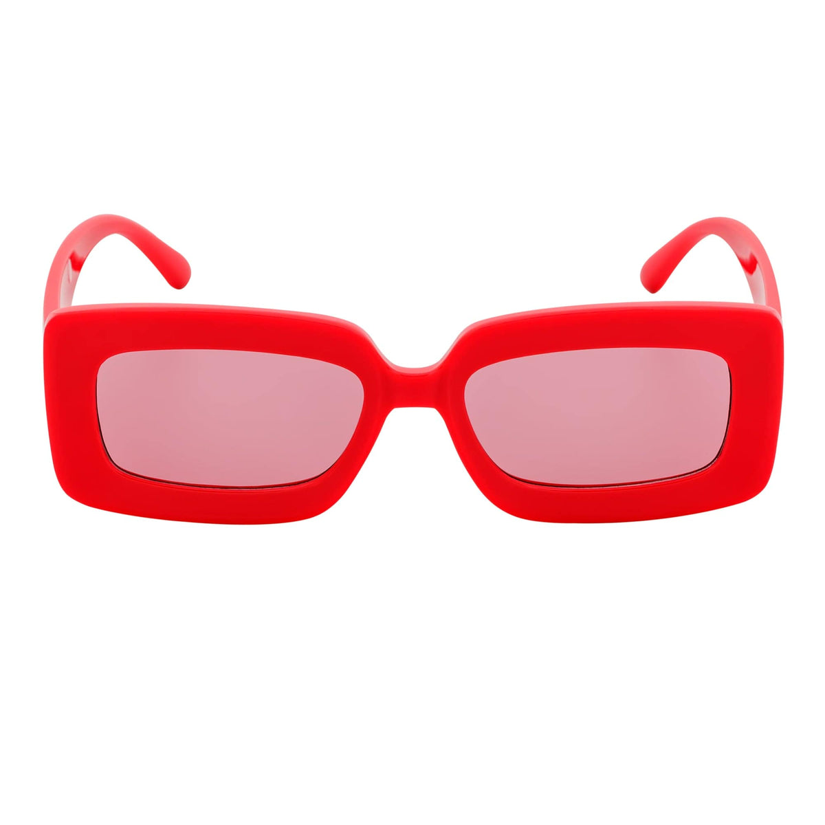 MOD - Small Thick Rectangle Sunglasses Pink-2