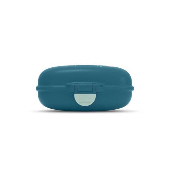 Monbento Gram cosmic blue kids snack box with customizable lid and rounded edges for school — view 2