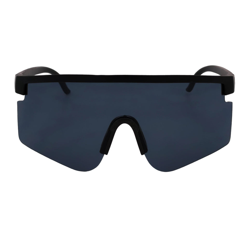 MONOLITH - X-Large Rimless Shield Sunglasses Matte Black Dark Smoke-0