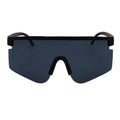 MONOLITH - X-Large Rimless Shield Sunglasses Matte Black Dark Smoke-0