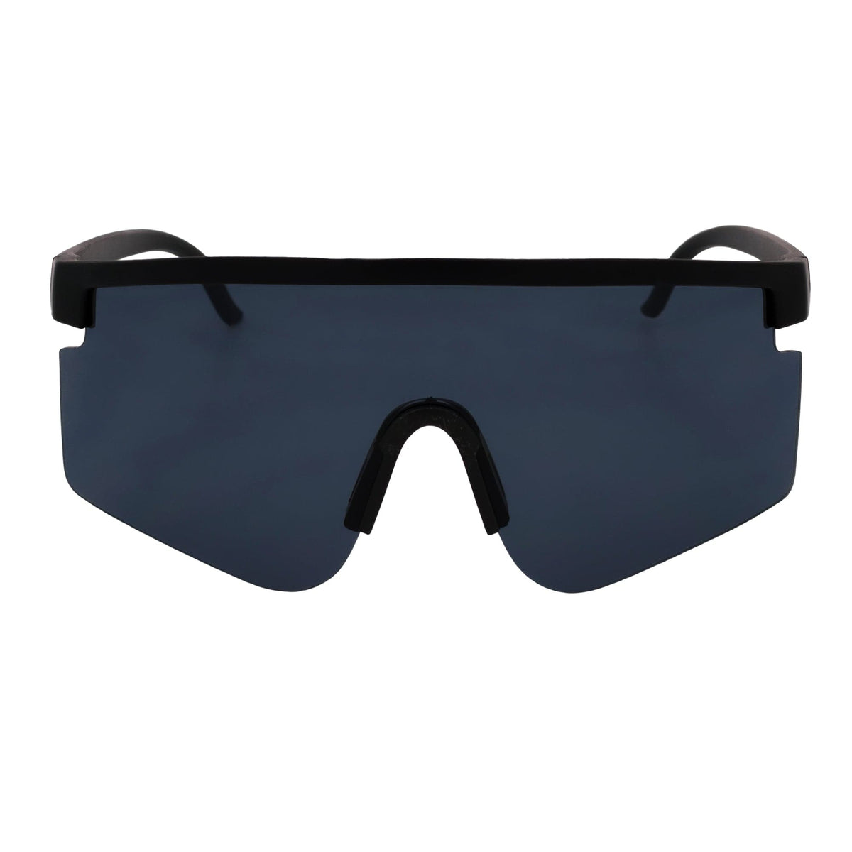 MONOLITH - X-Large Rimless Shield Sunglasses Matte Black Dark Smoke-0