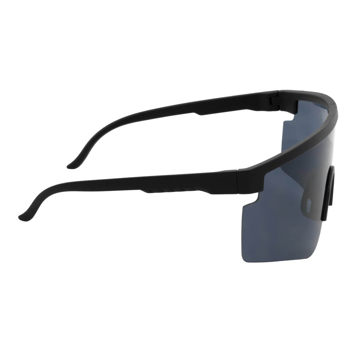 MONOLITH - X-Large Rimless Shield Sunglasses Matte Black Dark Smoke-4