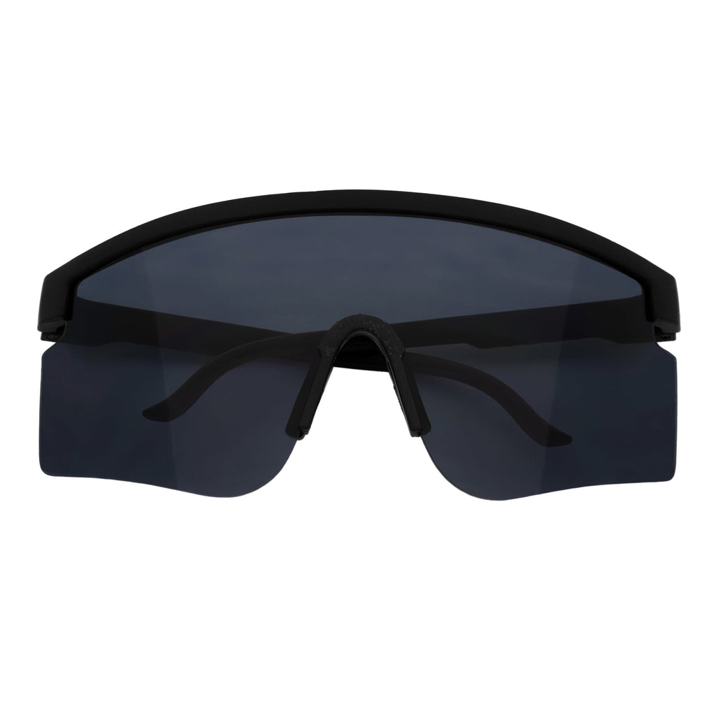 MONOLITH - X-Large Rimless Shield Sunglasses Matte Black Dark Smoke-2