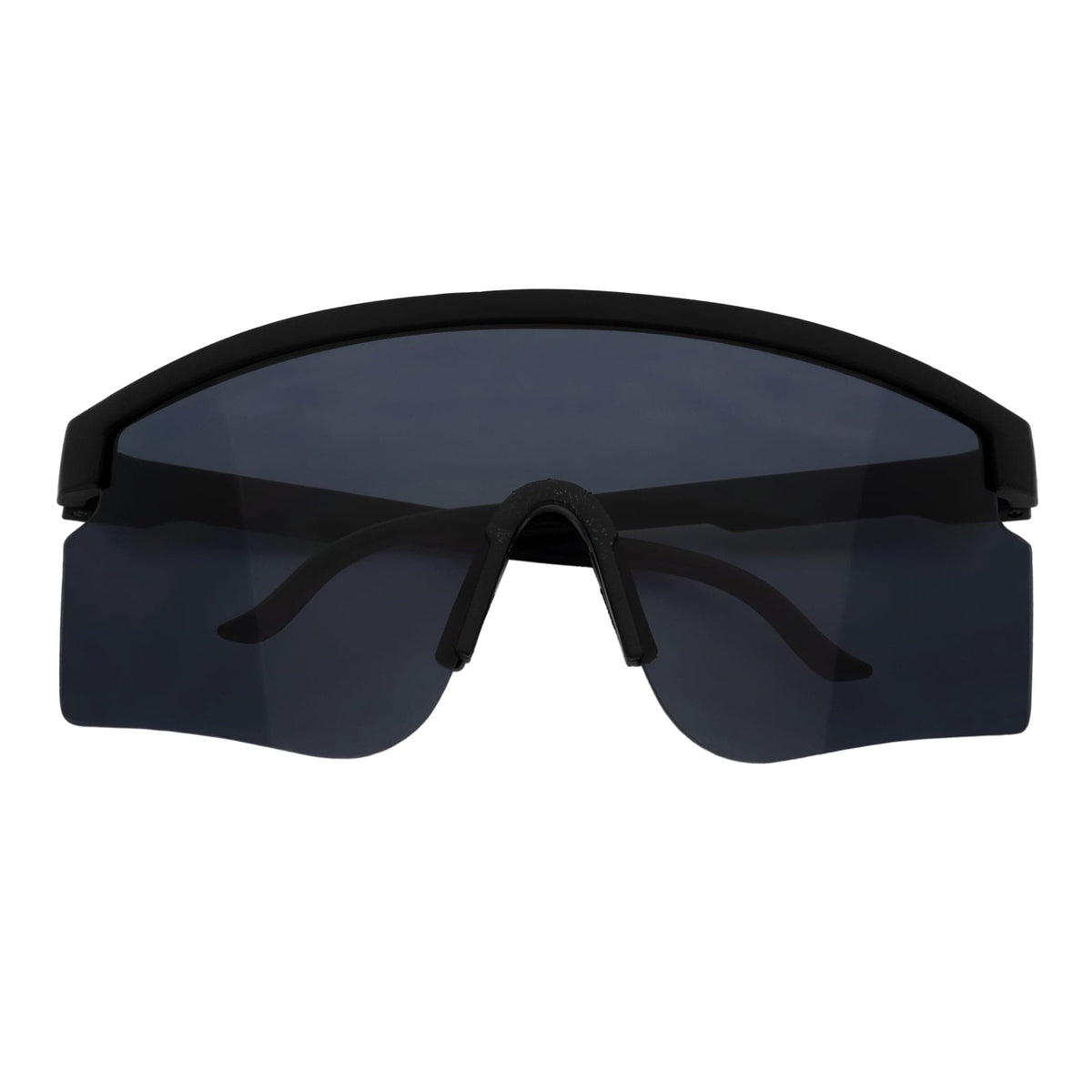 MONOLITH - X-Large Rimless Shield Sunglasses Matte Black Dark Smoke-2