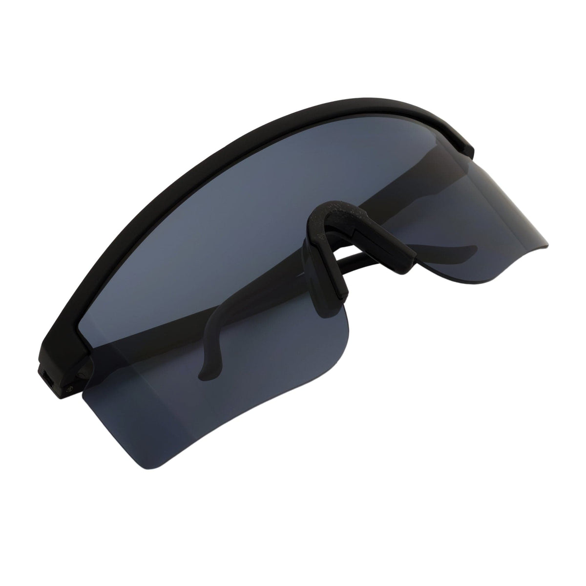 MONOLITH - X-Large Rimless Shield Sunglasses Matte Black Dark Smoke-3