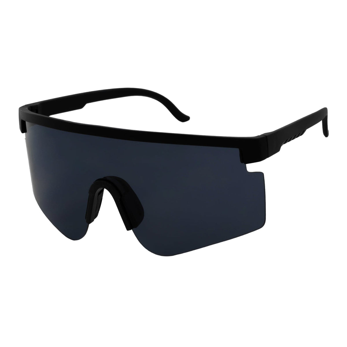 MONOLITH - X-Large Rimless Shield Sunglasses Matte Black Dark Smoke-1