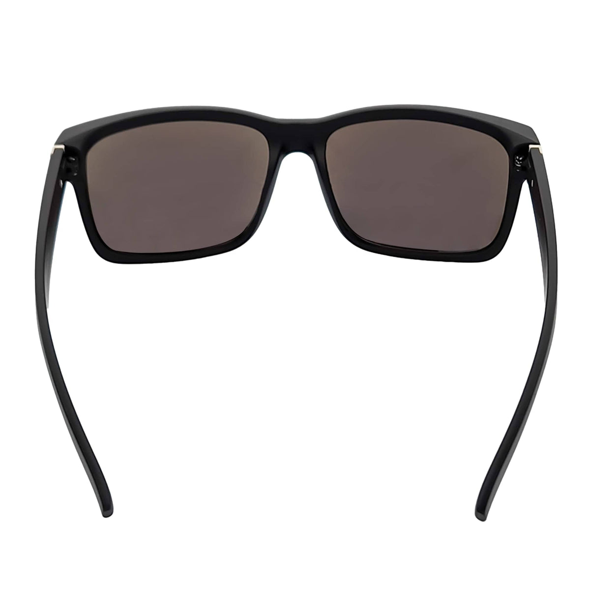 ENZO - Modern Square Sunglasses Matte Black Blue Mirror-4