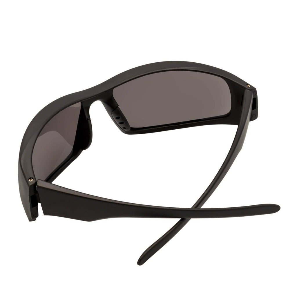 KASTOR - Rectangle Wraparound Sunglasses Matte Black Smoke-4