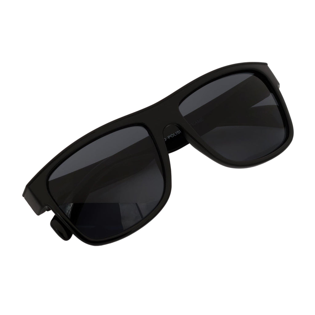 KENT - Flat Top Horn Rimmed Sunglasses Black Smoke-3