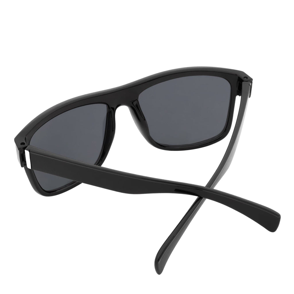 KENT - Flat Top Horn Rimmed Sunglasses Black Smoke-4
