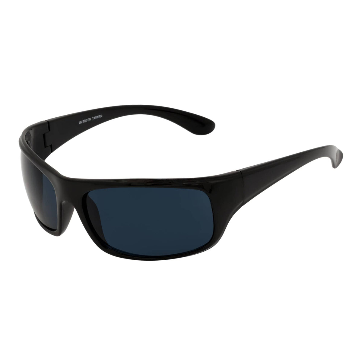 MACHADO - Rectangle Wraparound Sunglasses Gloss Black Dark Smoke-1