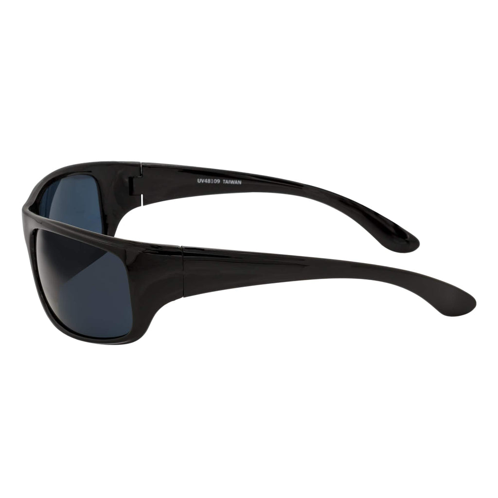 MACHADO - Rectangle Wraparound Sunglasses Gloss Black Dark Smoke-3