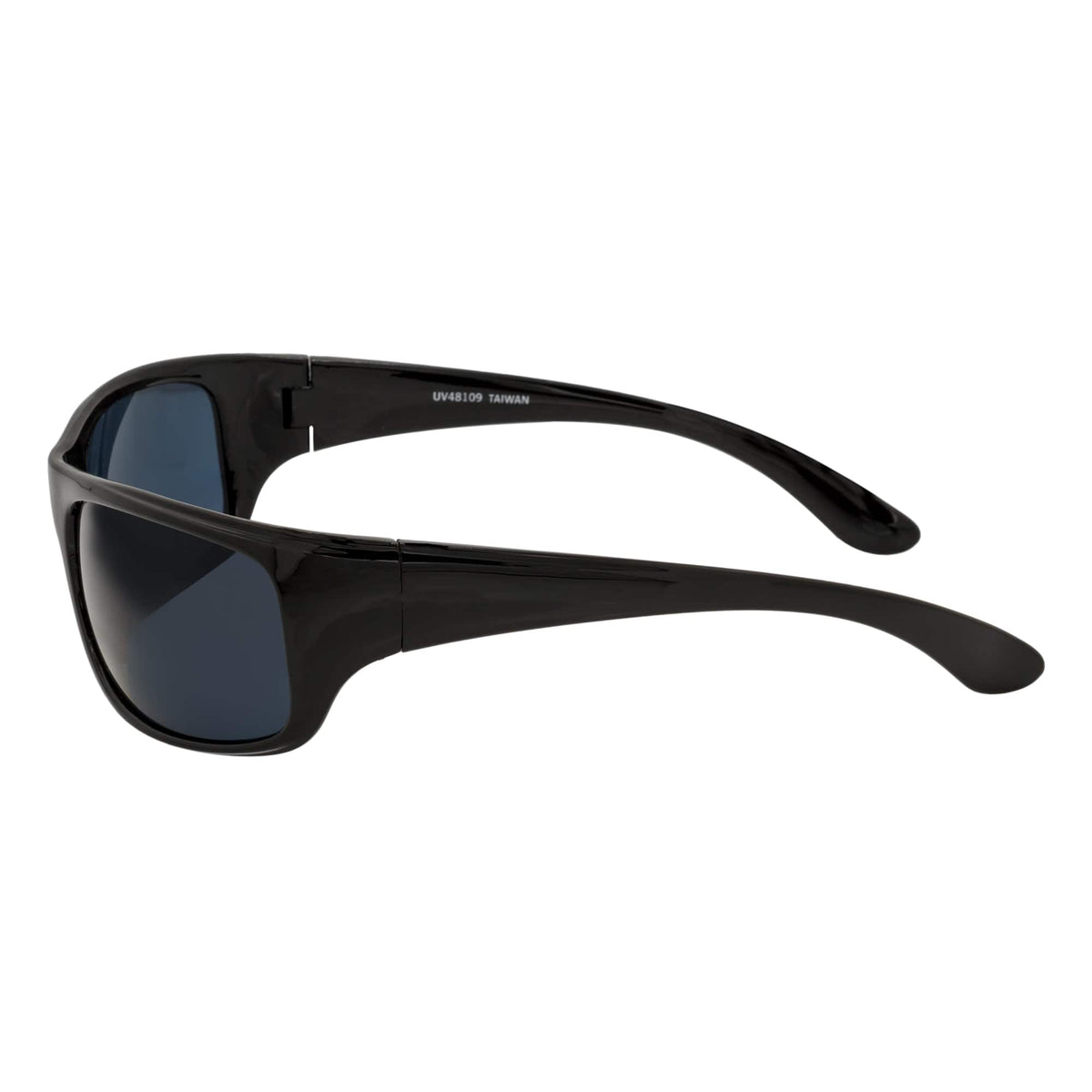 MACHADO - Rectangle Wraparound Sunglasses Gloss Black Dark Smoke-3