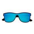 PRIME TIME - Polarized Horn RimmedSunglasses Matte Black Blue Mirror-0