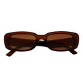 SLIM - Small Rectangle Sunglasses Clear Brown Amber Fade-0