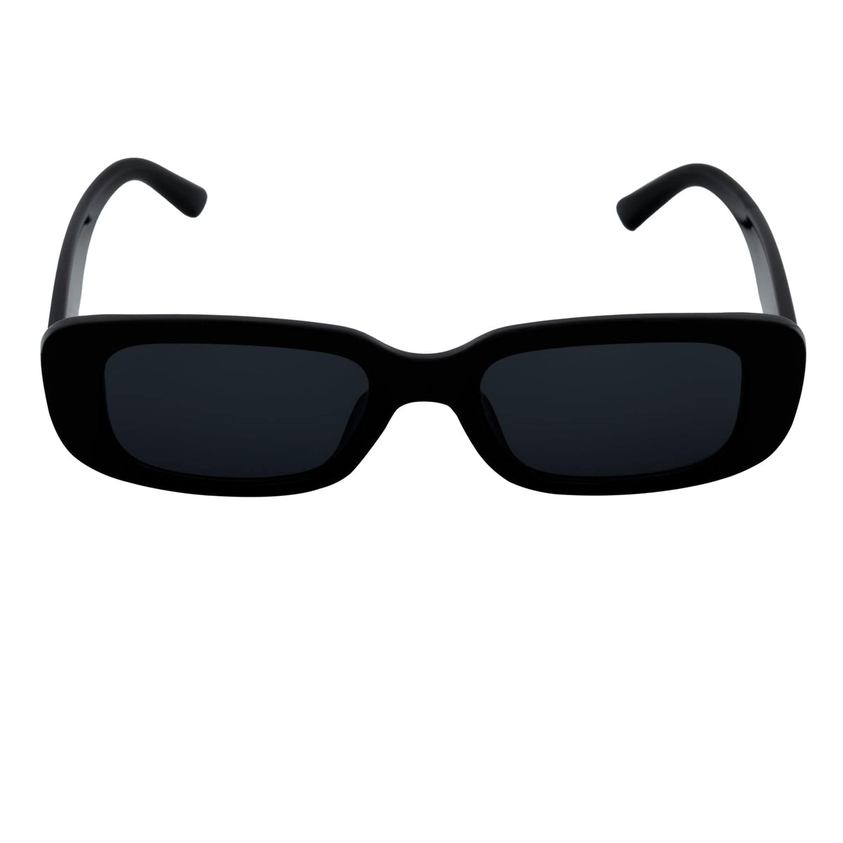SLIM - Small Rectangle Sunglasses Gloss Black Smoke-2