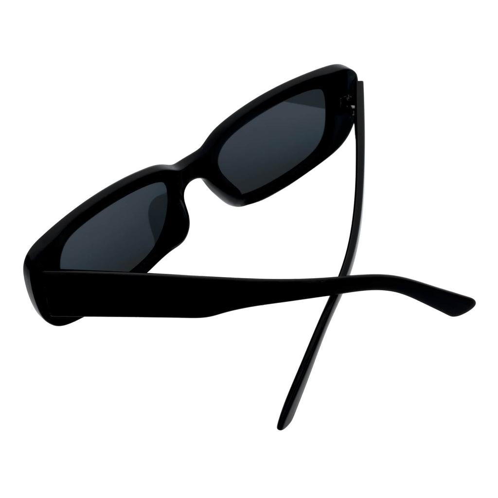 SLIM - Small Rectangle Sunglasses Gloss Black Smoke-4