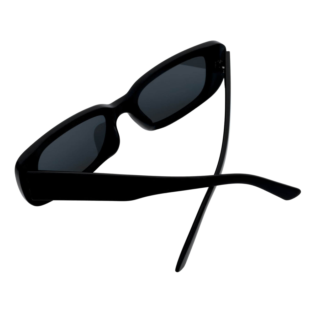 SLIM - Small Rectangle Sunglasses Gloss Black Smoke-4